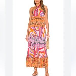 Sundress womans Camilla Colorful Halter Maxi Dress size S